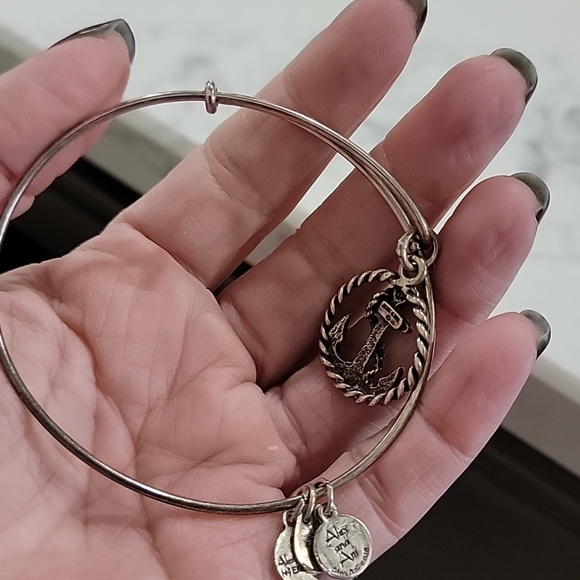 Alex and Ani Gold and Silver Anchor & Lifebuoy Charm Expandable Bangle Set - Picture 10 of 12